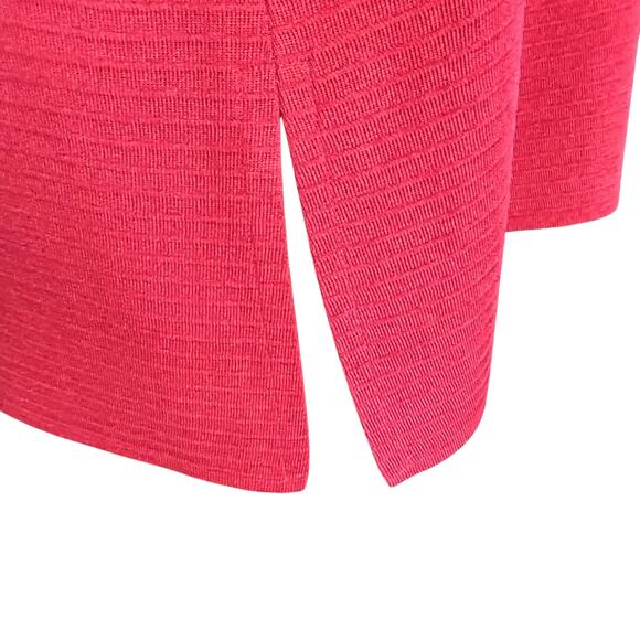 Exclusively Misook Woman Red Black Trim Knit Cardigan Sz 1X Zipper Front - Picture 5 of 10